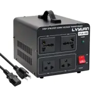 LVYUAN Voltage Converter Transformer 1500 Watt Step Up/Down Convert from 110V-12