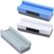 KALLORY 3pcs Felt Blackboard Erasers for Teachers Dustless Cleaner with Groove for Classroom Office Home Use Elegant Design for Dry Erase Chalk Surfaces