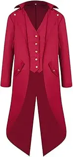 [LOGANZ] Mens Victorian Tailcoat Jacket | Medieval Gothic Vampire Frock - Halloween Costume For Photo Shoots, Anime Show, And Nightclub Fashion Show