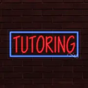 NEW "TUTORING" w/BORDER 30x12x1 INCH LED FLEX WINDOW/WALL INDOOR SIGN 31495