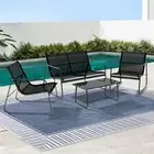 Outdoor Sofa Set Lounge Setting Textilene Table And Chairs Garden Patio Furnitur