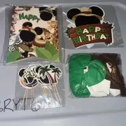 Mickey Mouse Animals Happy Birthday Banner Balloons Cake / Cupcake Toppers