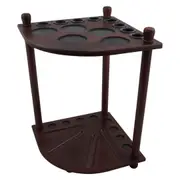 Pool Snooker Billiard Table Corner Cue Stand Rack Drink Ball Holder Mahogany