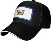 [SSIULUS] West Virginia Flag Casquette Cap Hats,Trucker,Baseball Cap with Snapback,Perfect for Summer,Golf