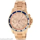 MICHAEL KORS EVEREST ROSE GOLD TONE CHRONO+BLUE CRYSTAL BEZEL WATCH MK5755