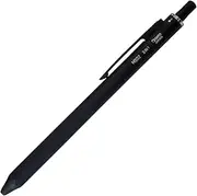 OHTO MS02 3-In-1 Multifunction Pen, Equipped with Needle Tip 0.7mm Black and Red Oil-Based Inks, 0.5mm Mechanical Pencil, All-Metal Body Black, MS02-MF3-BK
