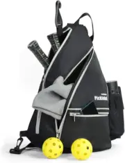 Pickleball Bag, Men'S & Women'S Pickleball Backpack, Adjustable Sling Bag W/Fenc