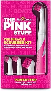 [The Pink Stuff] Sonic Scrubber Kit for Miracle Cleaning Paste - Electric Scrubber with Interchangeable Heads - Ideal for Effective Cleaning of Hard to Reach Places