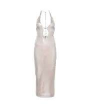 Sola sequinned midi dress UK12,UK14 Nude