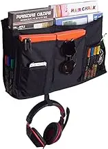 Hanging Storage Organiser Bag，Bedside Caddy Pink Bedside Hanging Organizer Bag Pockets for Dorm Hospital College Bunk Bed to Storage Books Phones Remote Control Ma (Color : Black, Size : 2pcs)