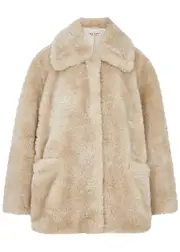 Free People Pretty Perfect Faux fur Coat - Beige - S (UK 8-10 / S) S (UK 8-10 / S)