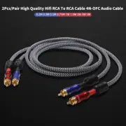 Pair RCA Audio Cables OFC Copper Interconnect Cord with Gold Plated RCA Plugs