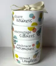 Hallmark Tealight Holders Stackable Kindness Silliness Awesomeness Laughter NEW