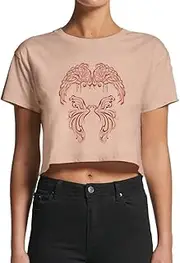 [Smartprints] Women's Art Nouveau Wings Crop Top -Image by Shutterstock