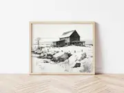 [Namly Design] Poster - Winter Barn Sketch