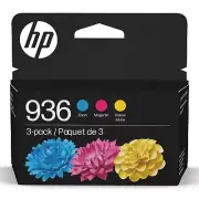 HP 936 Cyan Magenta Yellow Ink Cartridges 3 Pack for OfficeJet Pro Printers