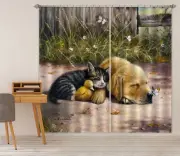 3D Cat Dog Duck A602 Blockout Photo Curtain Fabric Window Kevin Walsh Amy