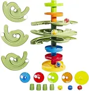 WEofferwhatYOUwant Dual Bridge Ball Drop Toy – Green Track Tower – Helps Babies Plan, Stack & Think – Safe Montessori Playset for 9M+ Learning Fun