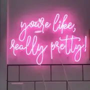 20"x14" You're Like Really Pretty Acrylic Neon Sign Light Real Glass With Dimmer