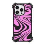 iPhone 16 Pro Bounce Case MagSafe Compatible Transparent Marble Trippy Wavy Swirl Pink Spiral Warp Twirl 70s Psychedelic Acid Groovy Abstract Pattern