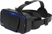 GEZICHTA 3D VR Glasses VR Virtual Reality Headset Support 360°Panorama Large Screen Anti-Blue Light Adjustable Pupil Distance Prevent Fatigue Goggles for Movies Games Smartphone (Black)