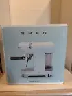 SMEG Espresso &Cappuccino Maker w/ Thermoblock Heating Blue New in Open Box