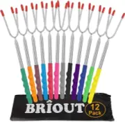 Briout Marshmallow Roasting Sticks 12 Colors Extra Long 45'' Multicolor