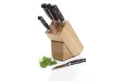 Mastercraft Halo Knife Block Set Durable High Quality Oak Wood - Black