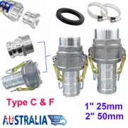 1" 2" Inch Aluminium Camlock Hose Fittings Type C F Female Male Cam Lock Coupler