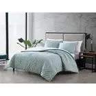 City Scene Comforter Set King Size Soft Geometric Cotton In Green (3-Piece)