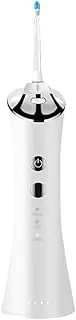 Lihaer Cordless Water Flosser for Teeth Dental Scaler Oral Irrigator 3 Cleaning Modes Ipx7 Waterproof 360°Rotation Inductive Charging Dental Clean Kits with 4 Heads 150ml Reservoir White