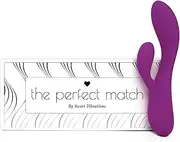 Sweet Vibrations The Perfect Match - Flexible Rabbit Vibrator Sex Toy with 10 Powerful Settings for Women & Couples, Waterproof, Rechargeable, Quiet Lavender