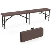 Costway Outdoor Portable Folding Picnic Bench Patio Dining Seat w/Carrying Handle & Safe Lock