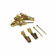 Everhang 20kg Brass Plated Heavy-Duty Picture Hanging Angle Drive Hook - 10 Pack