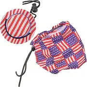 Fourth of July Cape Hat Set Mini Pet Hat and Cloak for Hamster Guinea Pig Reptiles Patriotic Comfortable