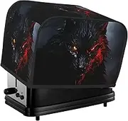 Toaster Covers 2 Slice,Big Black Wolf With Red Eyes Bread Toasters Oven Cover Dustproof Washable Toaster Cover Kitchen Small Appliance Covers Bakeware Protector For Dining Room Home Table Decor Gifts