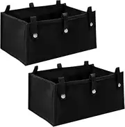 2Pcs/1Pc Large Rollator Walker Basket Foldable Walker Basket Oxford Cloth Under Seat Rollator Bag for Four Wheel Rollator Reusable Basket Carry Insert Under Seat Medical Basket (2 pcs)