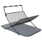 Umbra XDry Kitchen Drying Dish Folding Rack Charcoal w/Stemware Holder 51x30cm