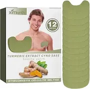 Breast Tightening Patch,12Pcs Gathering Effect Breast Plumping Sticker - Bust Lifting Tightening Patch for Natural Curves Enhancement, Turmeric Extract Breast Care Patch for Men Borato