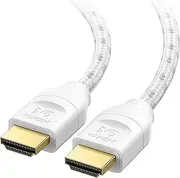 Cable Matters [Ultra High Speed HDMI Certified] Braided 48Gbps 8K HDMI Cable 13.1 ft / 4m with 8K@60Hz, 4K@240Hz and HDR Support for PS5, Xbox Series X/S, RTX3080 / 3090, Apple TV and More in White