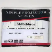 Simple Projector Screen, Portable, Mdbebbron Scale: 16:9 120 Inches NEW