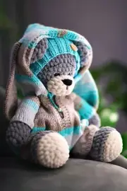 Handmade Crocheted Plush Teddy Bear - 35cm
