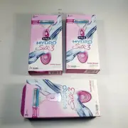 3/Lot Schick Hydro Silk 3 Razor Pink 3-Blade Bikini Underarm