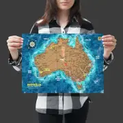 A3 Scratch Off Map of Australia. Travel Edition