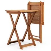 Costway Outdoor Bistro Table 20" Patio Folding Hardwood W/ Slatted Tabletop