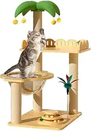 YIGECHENXIN Duty Cat Trees for Large Cats Adult, Multi-Level Large Cat Tree Tower with 4 Suspended Balls Comfortable Cat Bed for Kittens Pet Play House, Indoor Cats