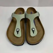 Birkenstock New w/ Box Gizeh Matcha Nubuck Leather Soft Footbed Nar Select Size