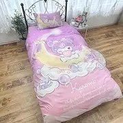 Sanrio SB-681-S Chromi Duvet Cover 3-Piece Set, Single, Cute, Character, Duvet Cover, Pillowcases, Fitted Sheet, Washable, Stylish, Bed Cover
