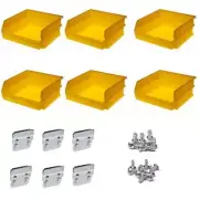 Triton Products Hanging Bin Clip Kits 11" x 5" Tool Storage Polypropylene Yellow