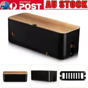 Cable Wire Storage Box Case Cord Management Socket Home Office Tidy Organizer